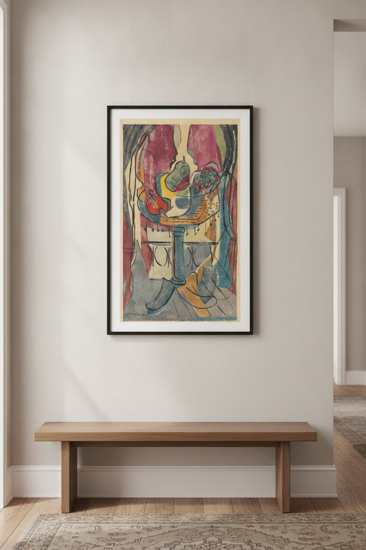 Red Still Life — framed art in a styled interior
