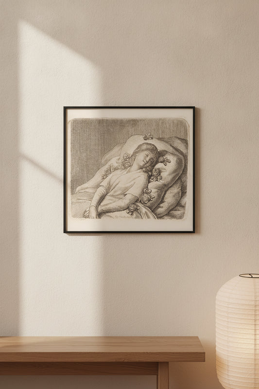 Dreaming on Roses — framed art in a styled interior