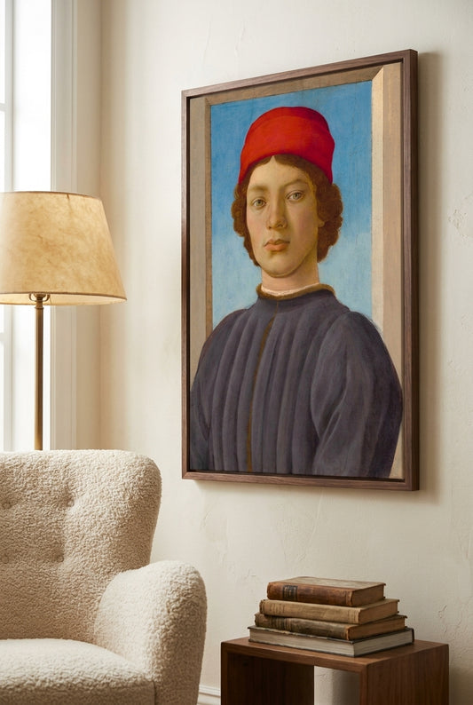 Portrait of a Youth — framed art in a styled interior