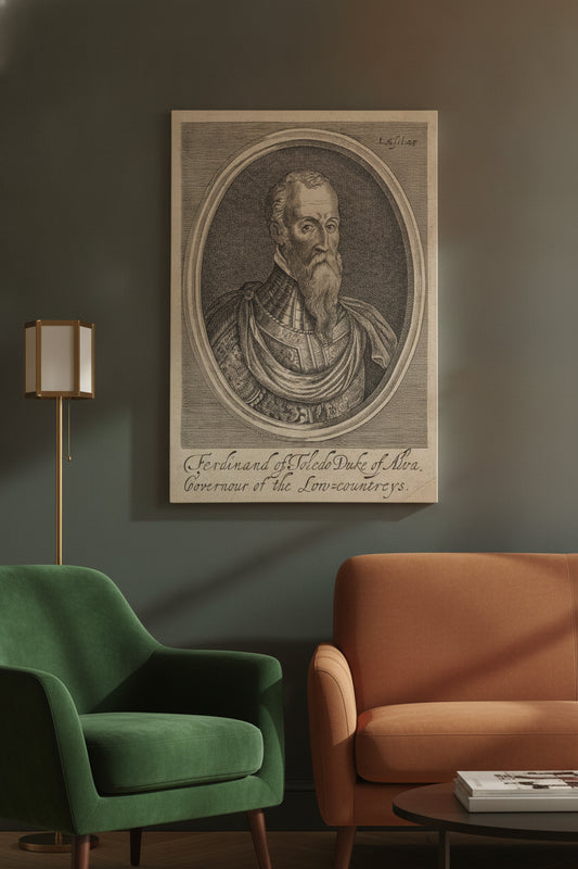 Fernando Alvarez de Toledo, Duke of Alva — framed art in a styled interior