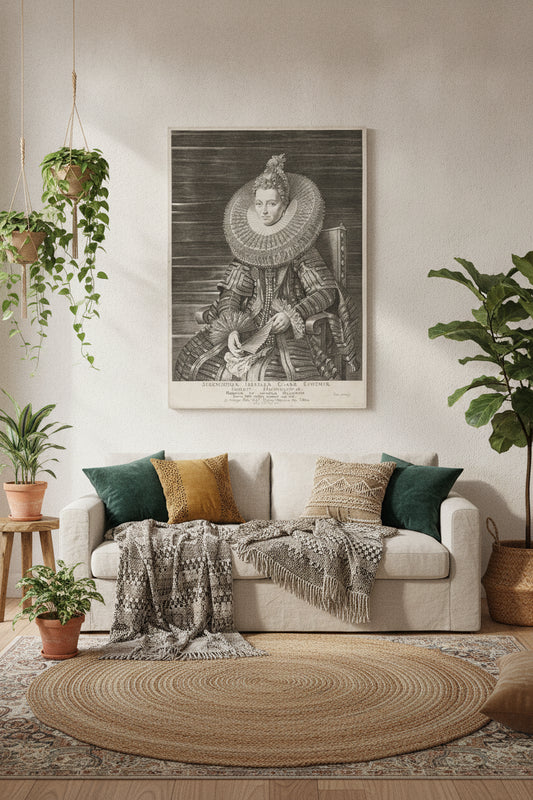 Isabella Clara Eugenia, Infanta of Spain — framed art in a styled interior