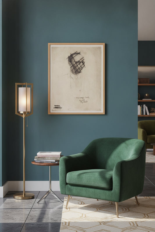 Lessing J. Rosenwald — framed art in a styled interior