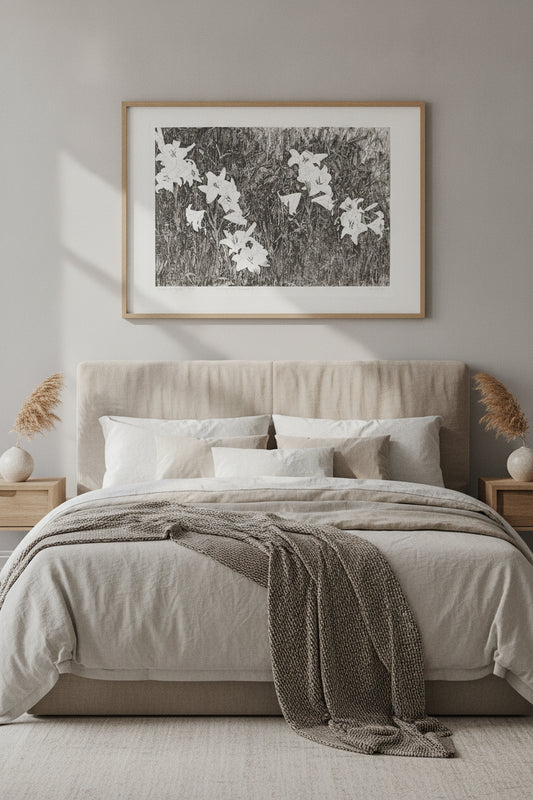 Leaves of Grass: Hommage a Kennedy — framed art in a styled interior