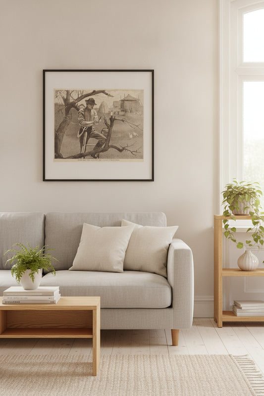 Spring Farm Work - Grafting — framed art in a styled interior
