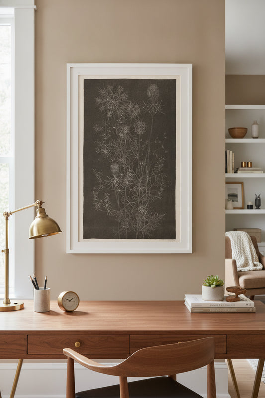 Flowers and Grasses — framed art in a styled interior