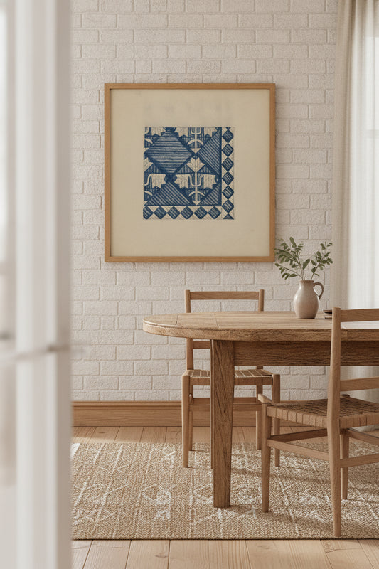 Quilt - Meadow Lily Variant — framed art in a styled interior