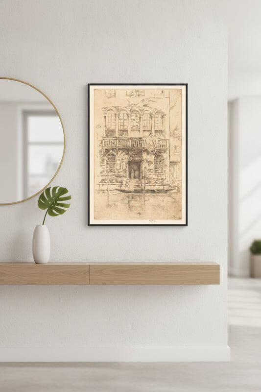 The Balcony — framed art in a styled interior