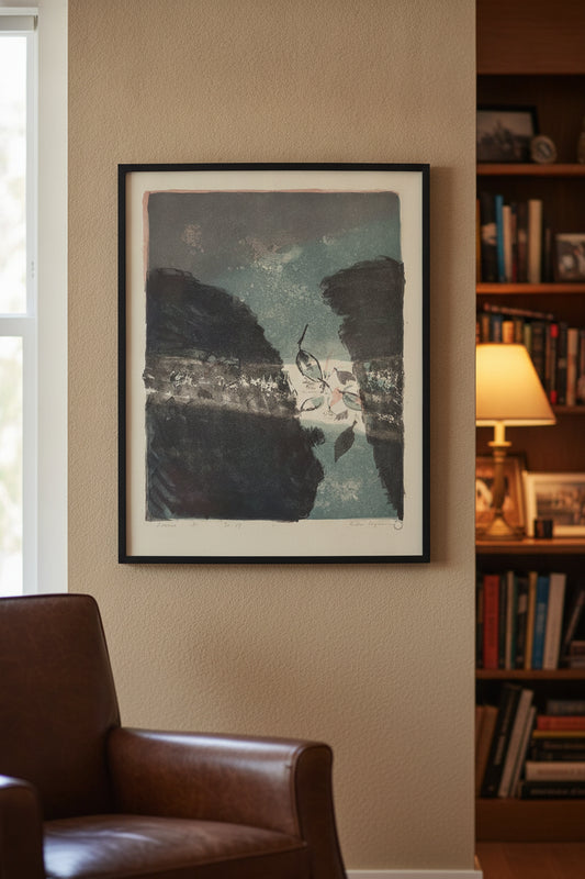 Leaves — framed art in a styled interior