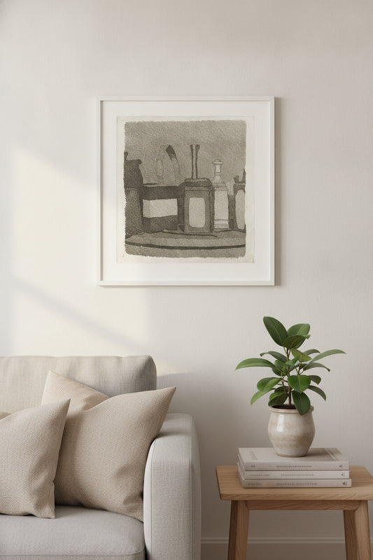 Still Life — framed art in a styled interior