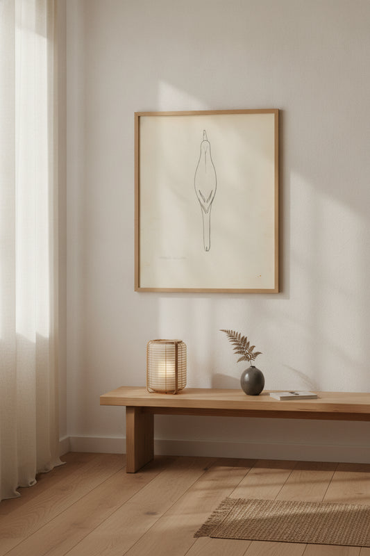 Decoy (Red-Wing Black Bird) — framed art in a styled interior