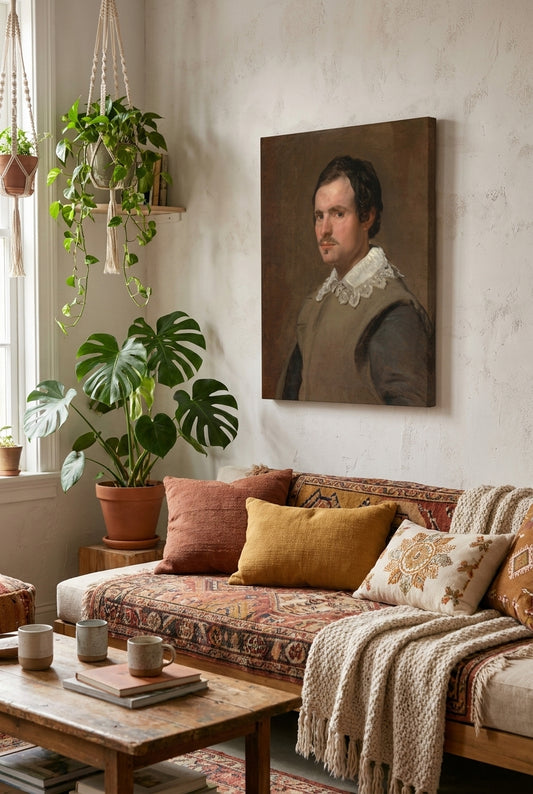 Portrait of a Young Man — framed art in a styled interior