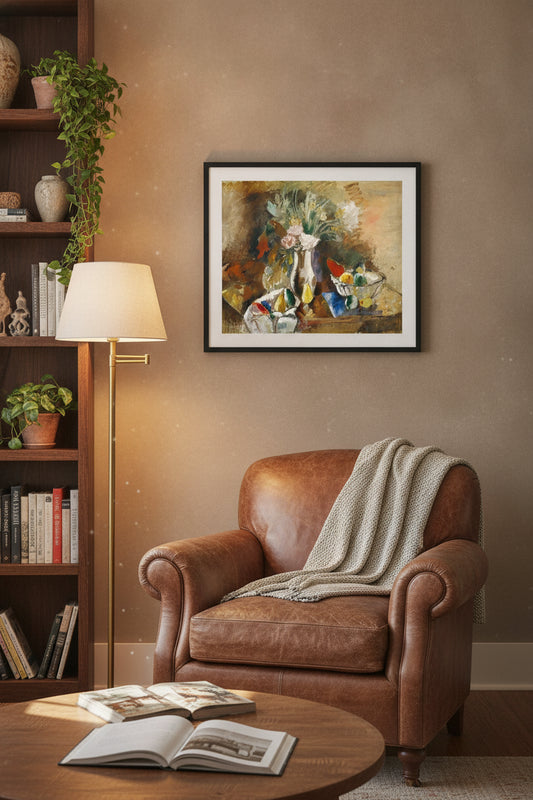 Still Life — framed art in a styled interior