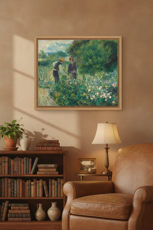 Picking Flowers — framed art in a styled interior