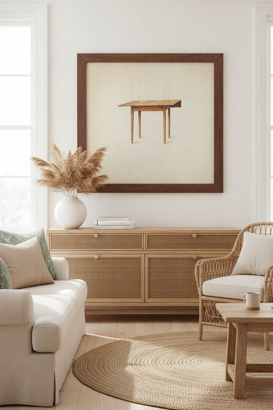 Shaker Drop-leaf Table — framed art in a styled interior