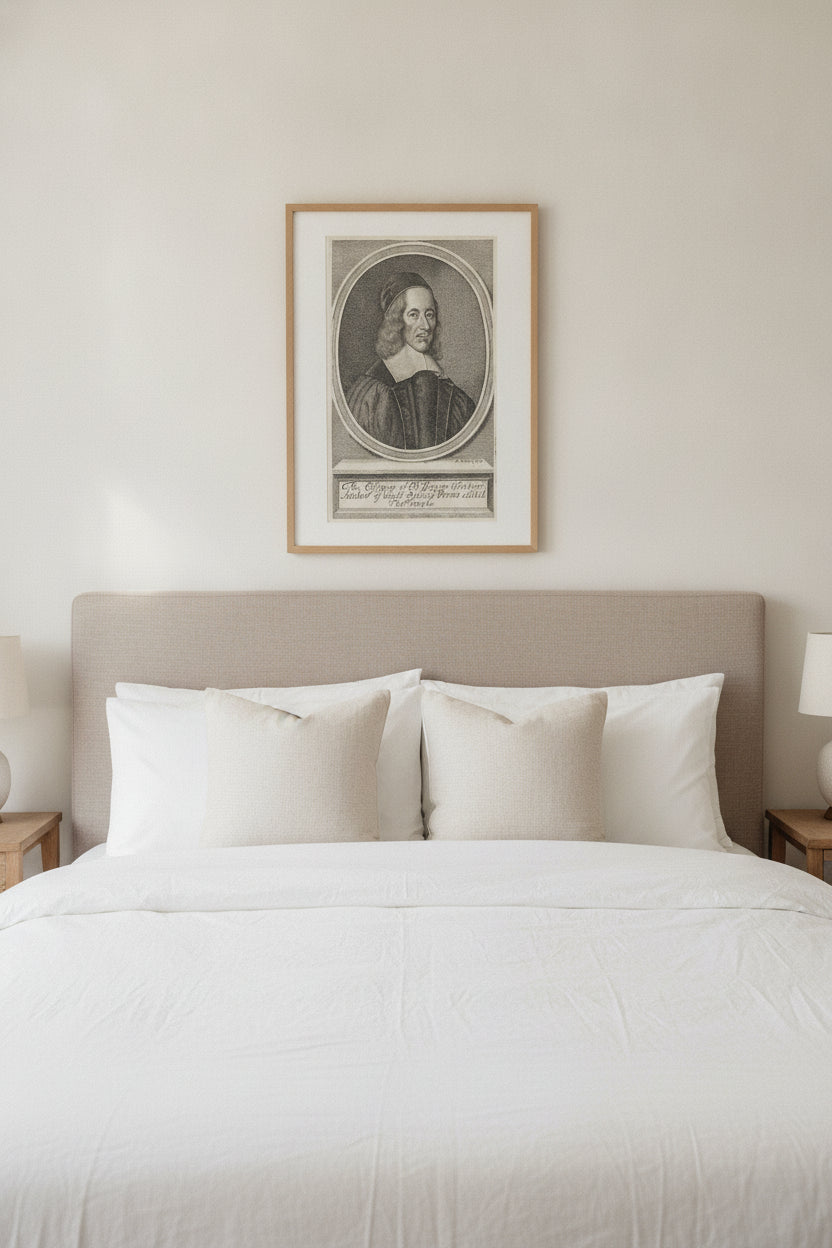 George Herbert, Prebendary of Lincoln, Poet — framed art in a styled interior