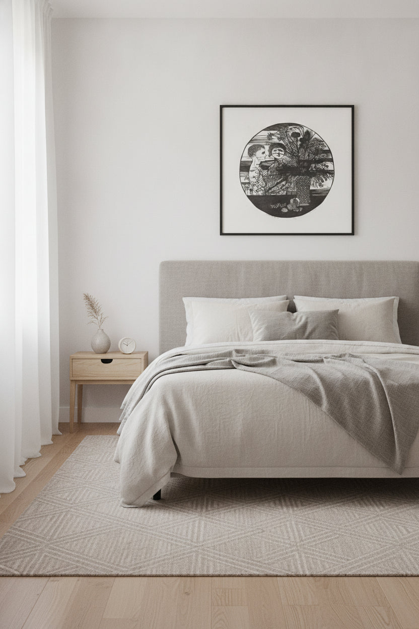 Children and Still Life — framed art in a styled interior