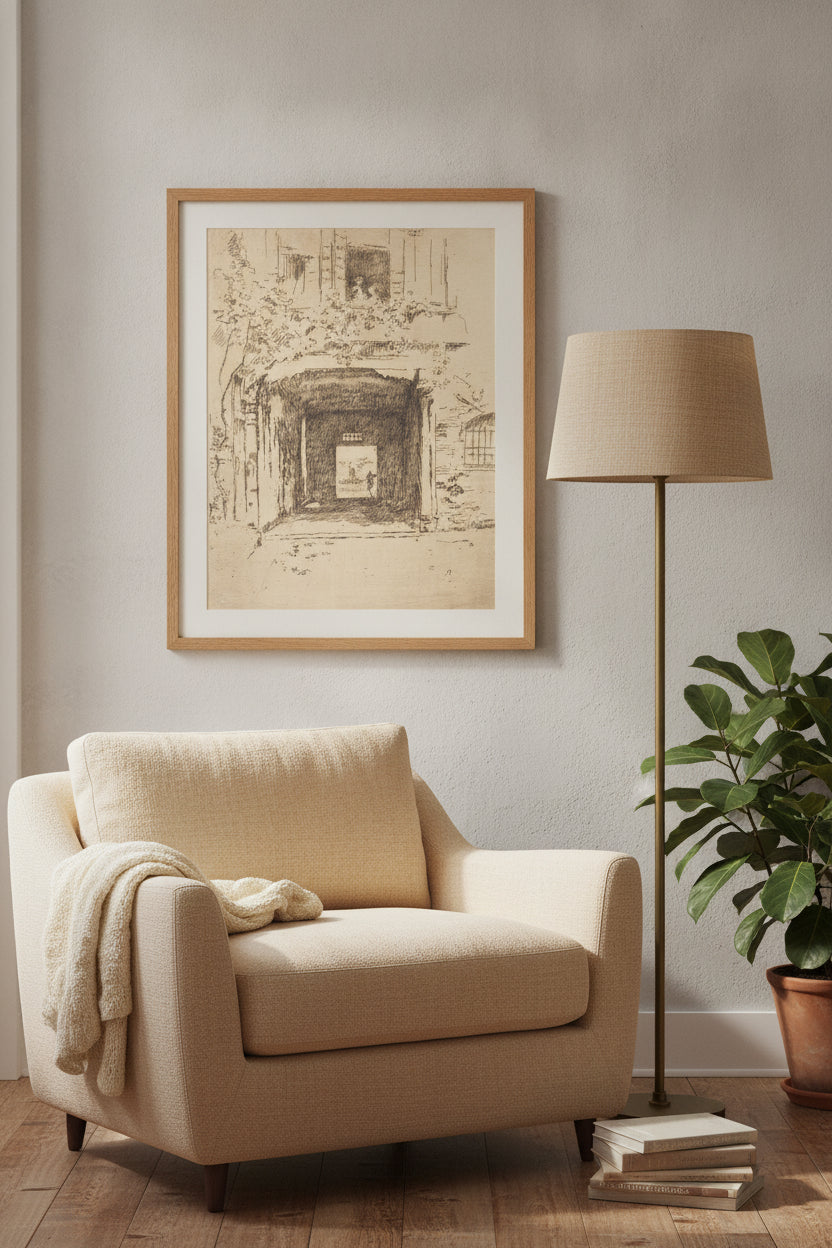 Doorway and Vine — framed art in a styled interior