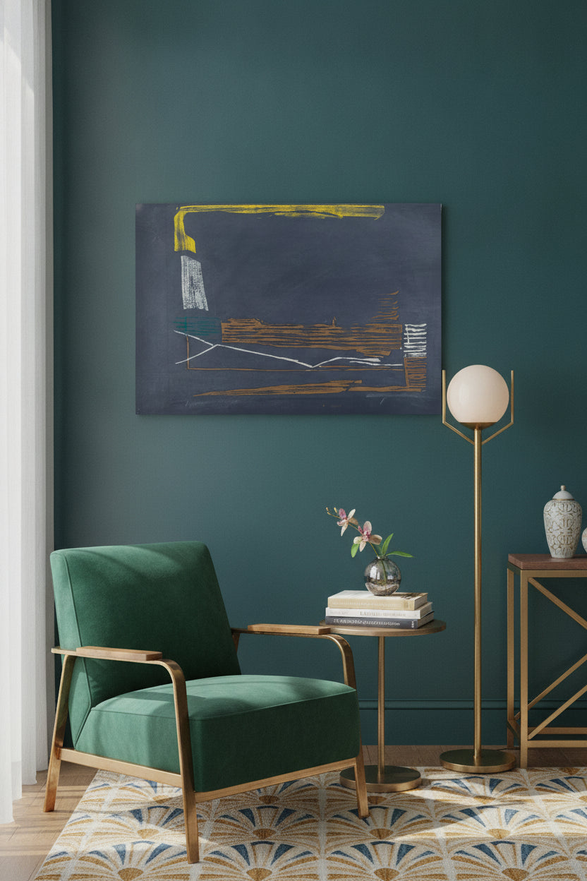 Grey Still Life — framed art in a styled interior