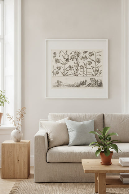 Flower Print no.5 — framed art in a styled interior