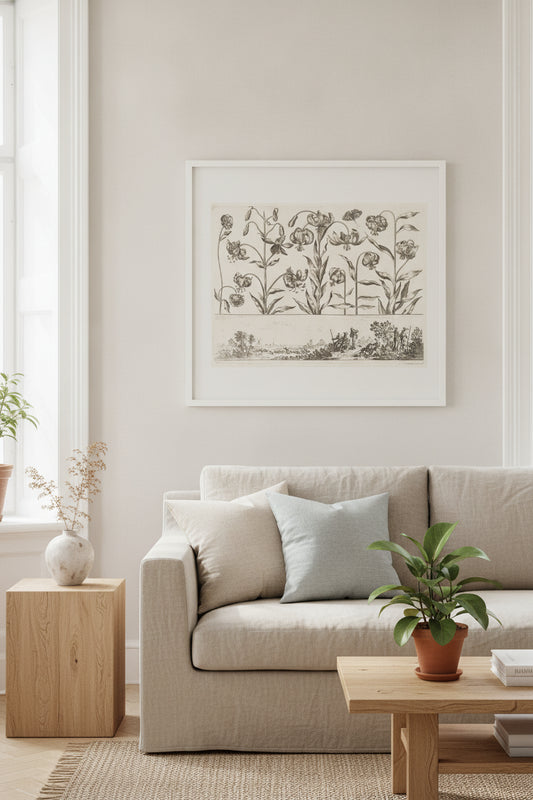 Flower Print no.5 — framed art in a styled interior