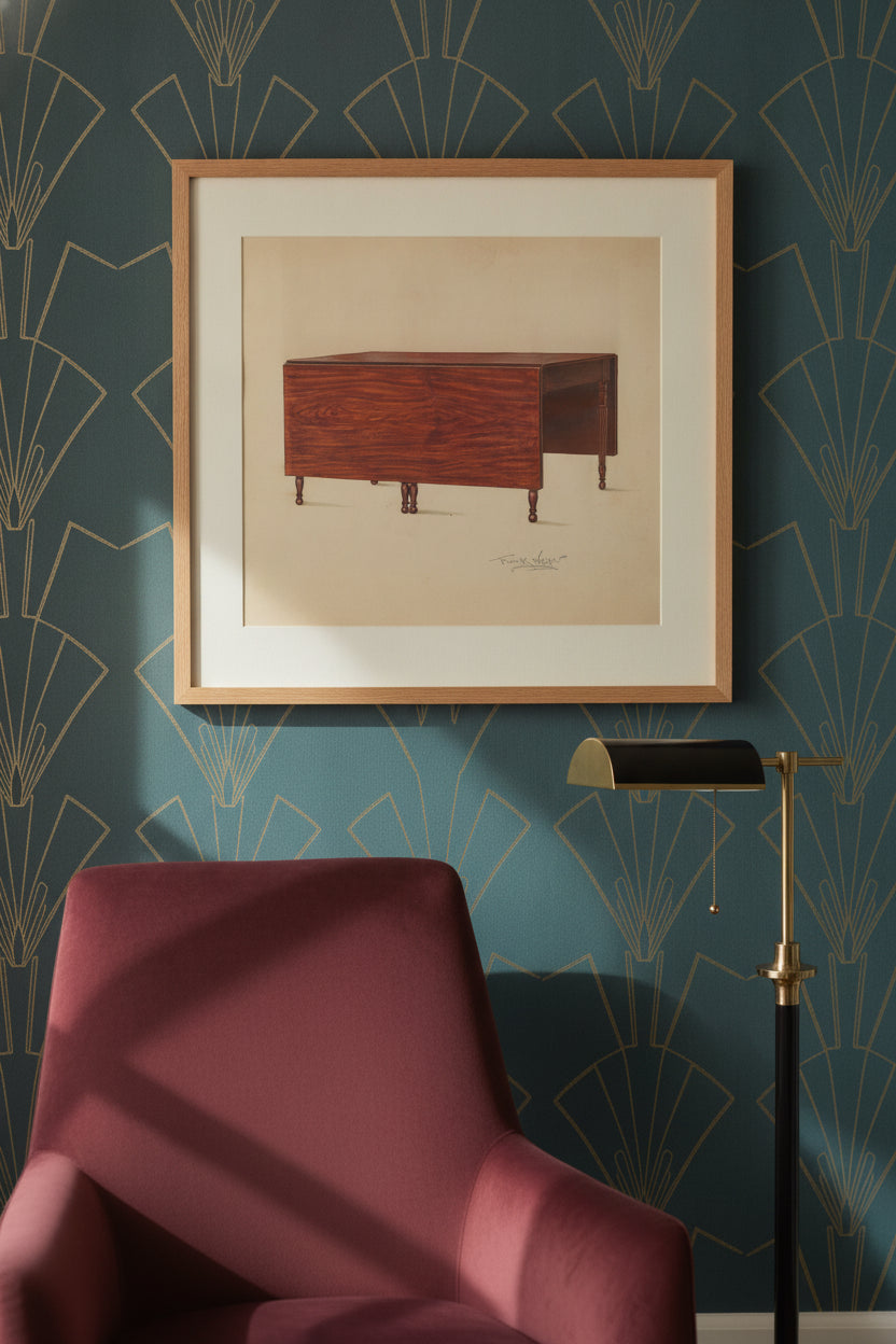 Drop Leaf Table — framed art in a styled interior