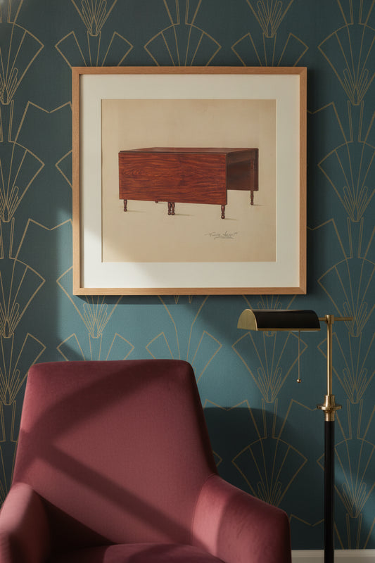 Drop Leaf Table — framed art in a styled interior
