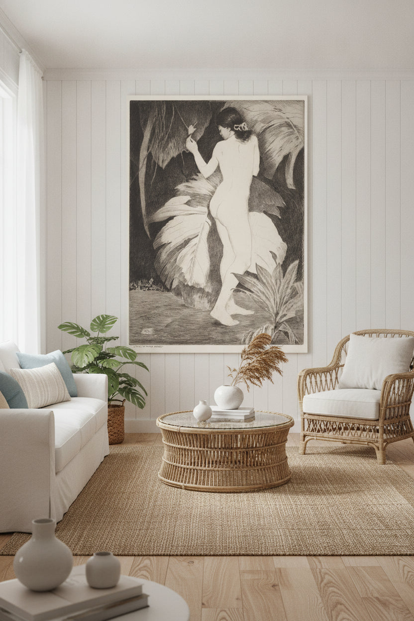 Study of Nude - Hawaii — framed art in a styled interior
