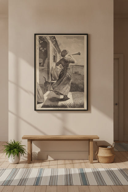 The Dinner Horn — framed art in a styled interior