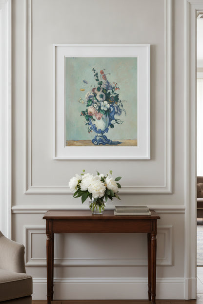 Flowers in a Rococo Vase — framed art in a styled interior