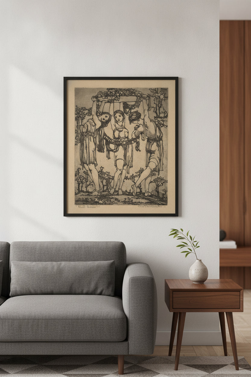Fruit Bearers — framed art in a styled interior