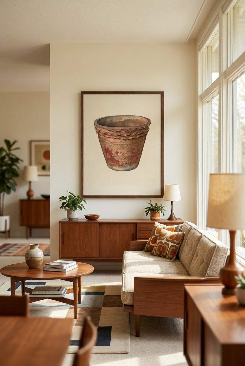 Flower Pot — framed art in a styled interior