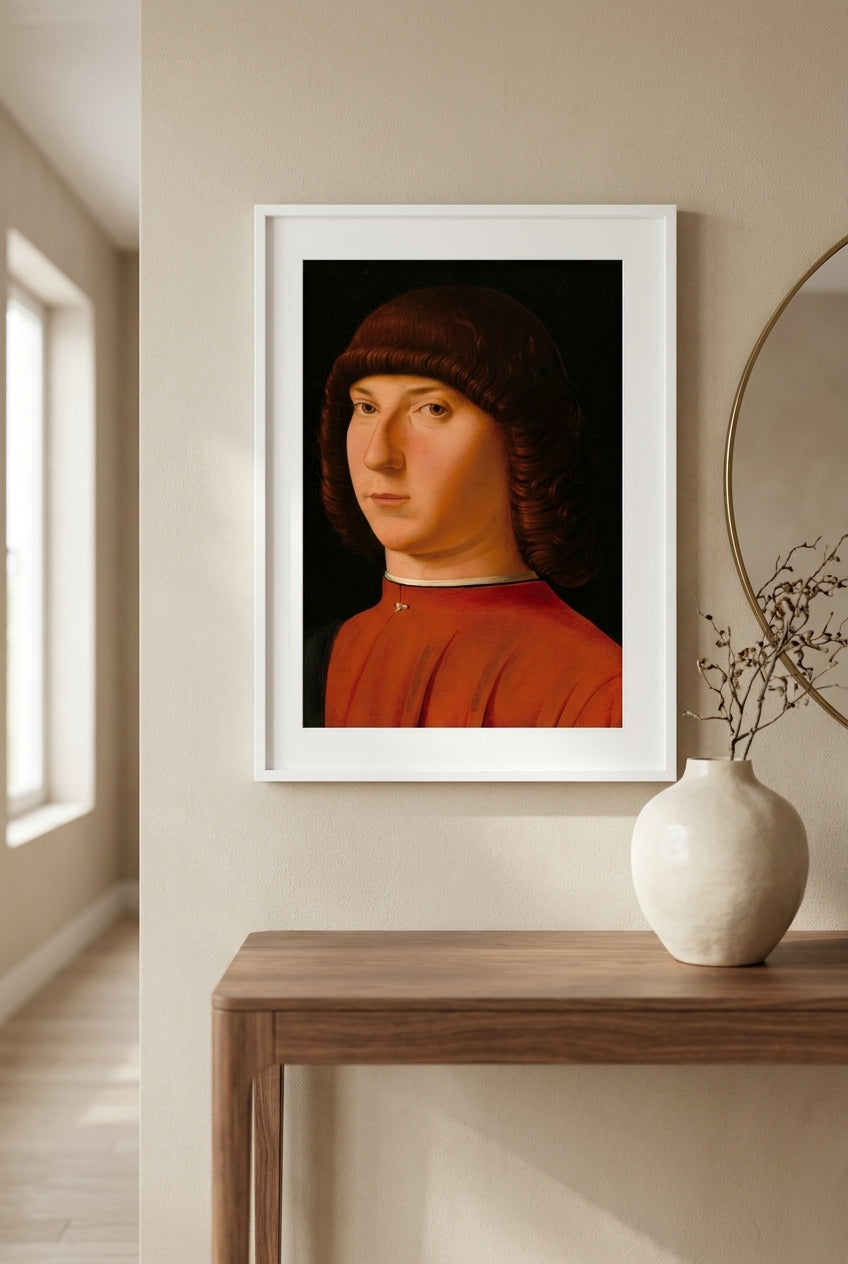 Portrait of a Young Man — framed art in a styled interior