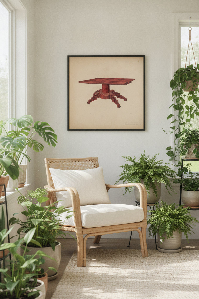 Drop-leaf Table — framed art in a styled interior