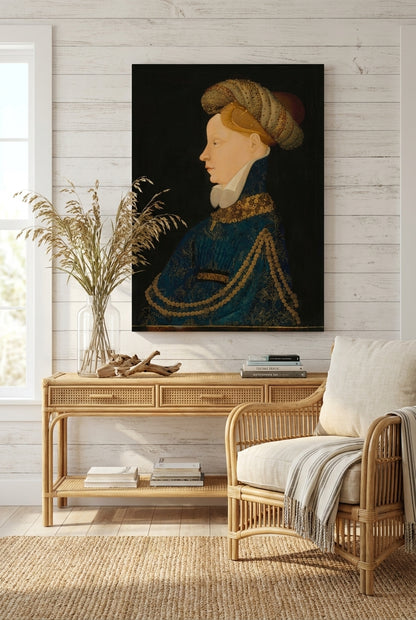 Profile Portrait of a Lady — framed art in a styled interior