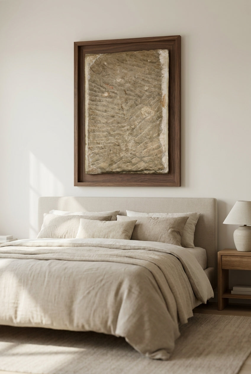 Madonna and Child — framed art in a styled interior