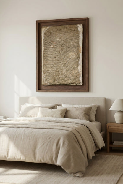 Madonna and Child — framed art in a styled interior