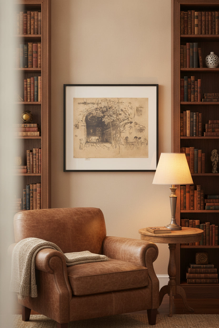 The Traghetto, No.II — framed art in a styled interior