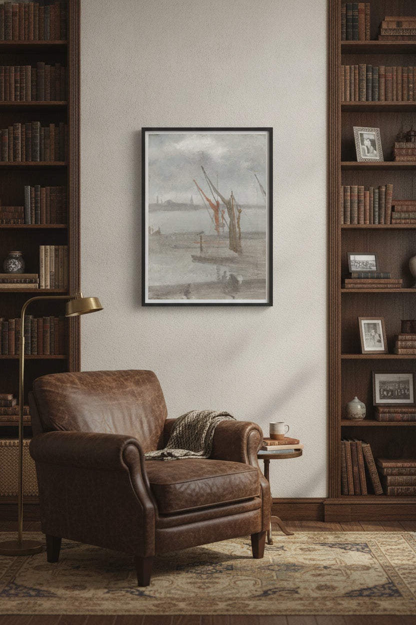 Grey and Silver: Chelsea Wharf — framed art in a styled interior