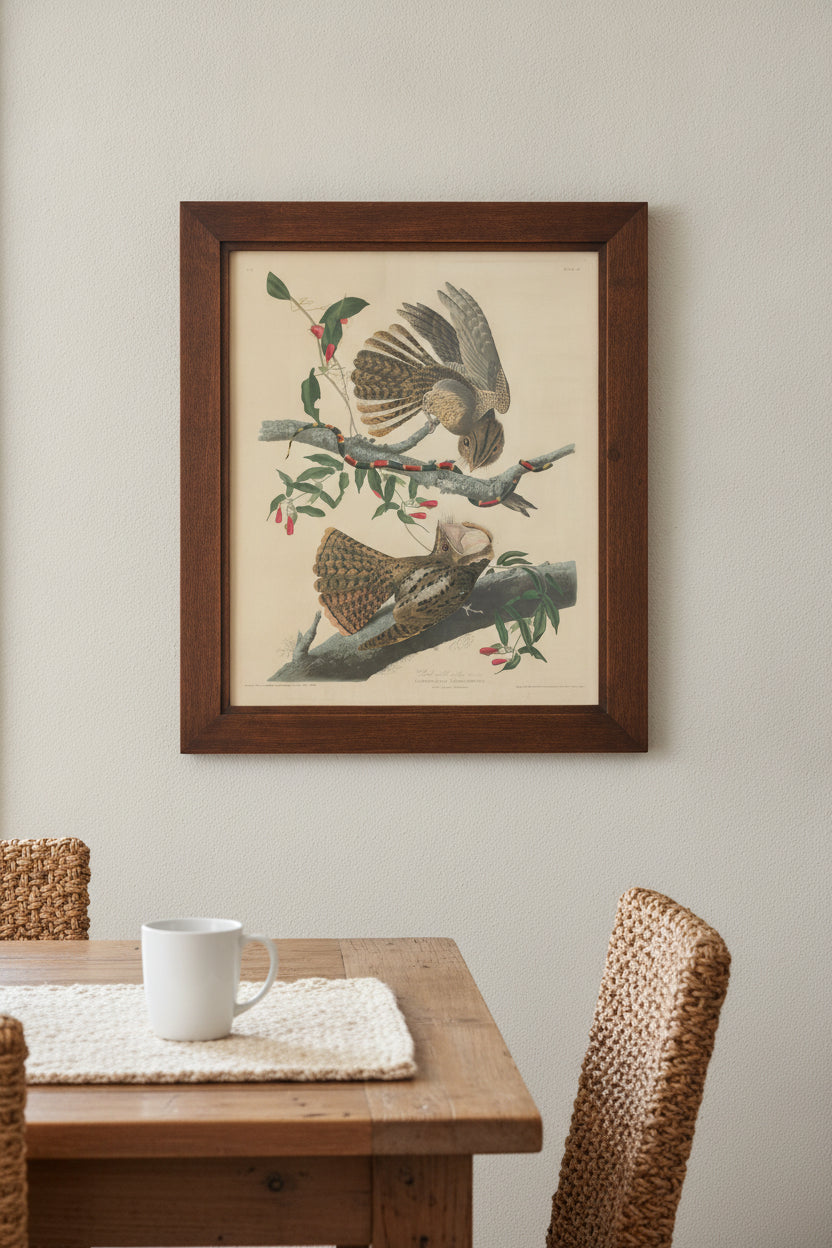 Chuck Will's Widow — framed art in a styled interior