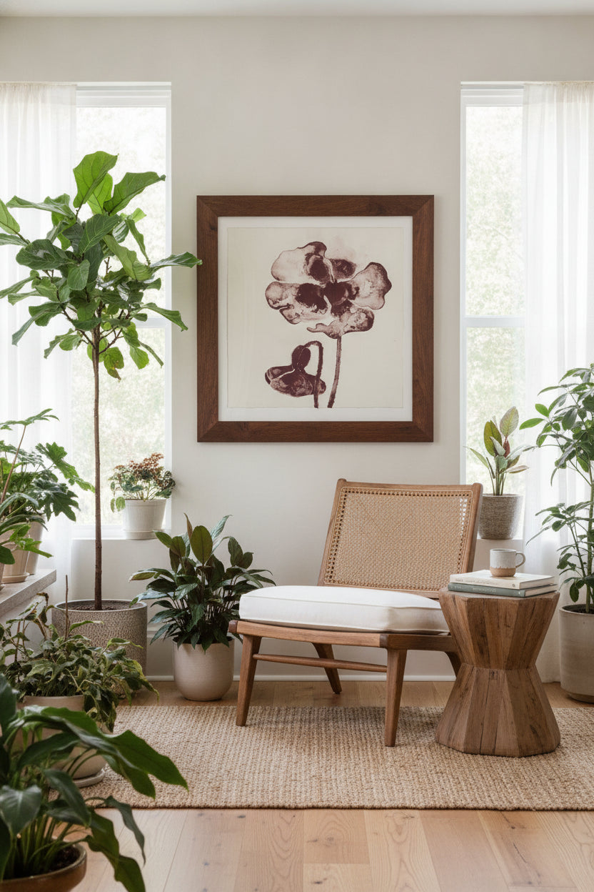 Flowers VIII — framed art in a styled interior