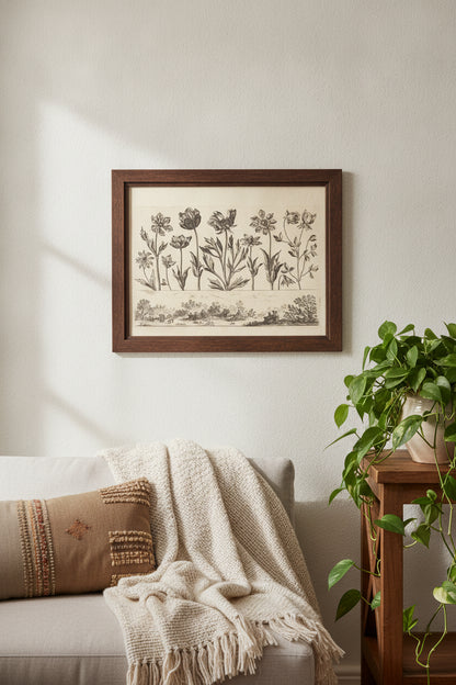 Flower Print no.1 — framed art in a styled interior