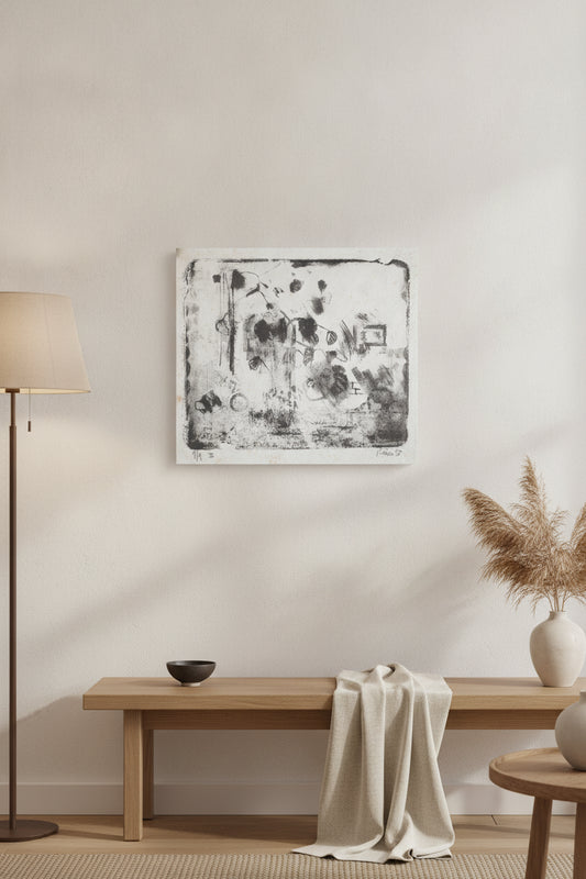 Dark Plant — framed art in a styled interior