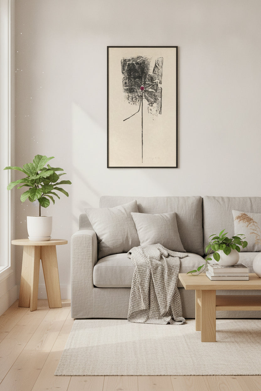 Flower — framed art in a styled interior