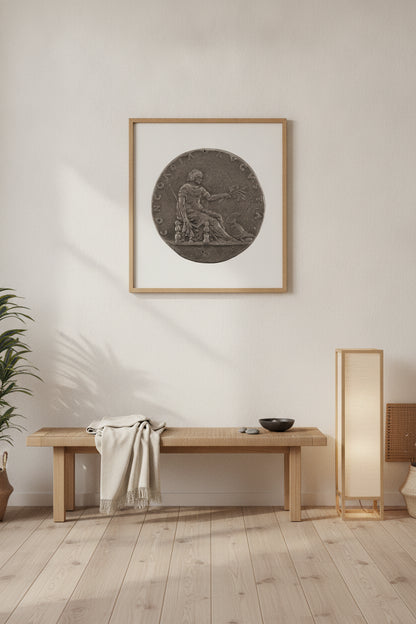 Concordia Holding a Lily Scepter and an Olive Branch — framed art in a styled interior