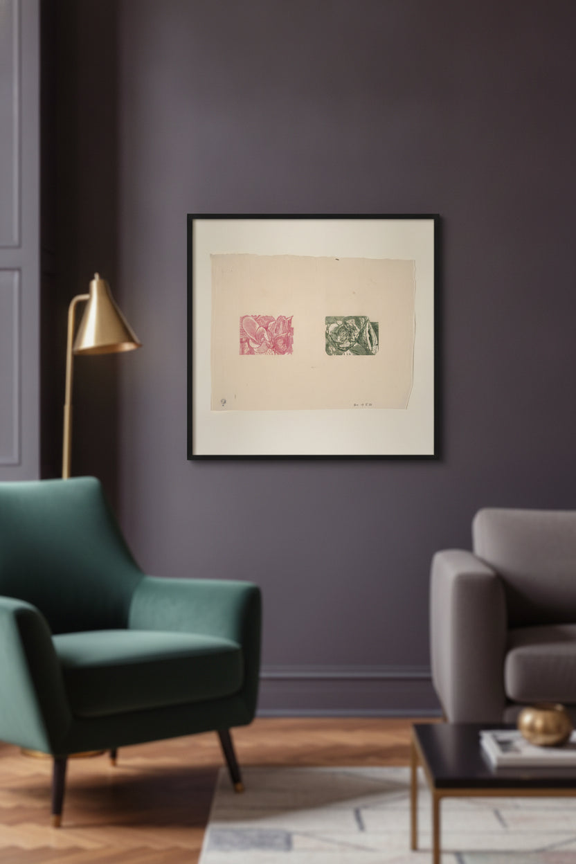 Der Herbstblatter [right half] — framed art in a styled interior
