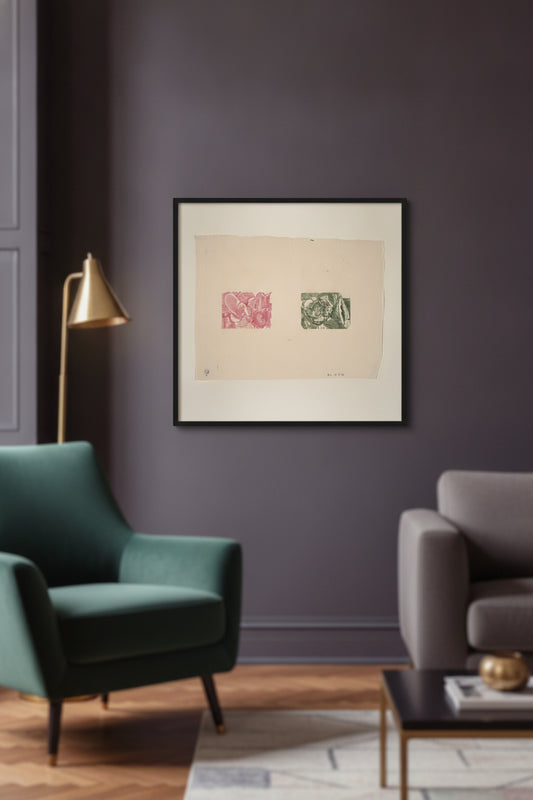 Der Herbstblatter [right half] — framed art in a styled interior