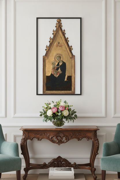 Madonna of Humility — framed art in a styled interior