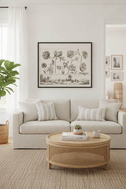 Flower Print no.7 — framed art in a styled interior