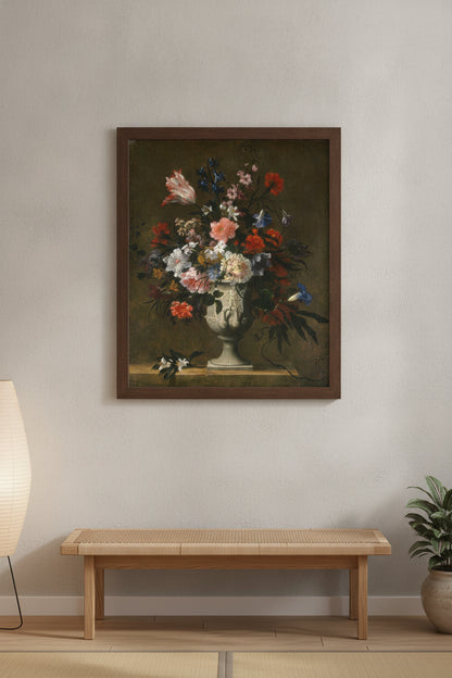 Flowers in a Classical Vase — framed art in a styled interior