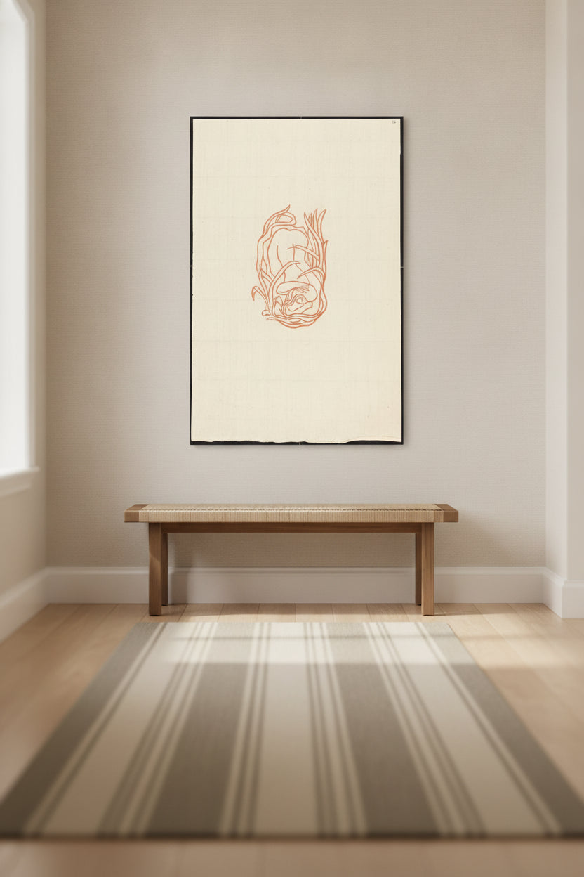 First Book: Chloe Bathing (Chloe au milieu des roseaux) — framed art in a styled interior